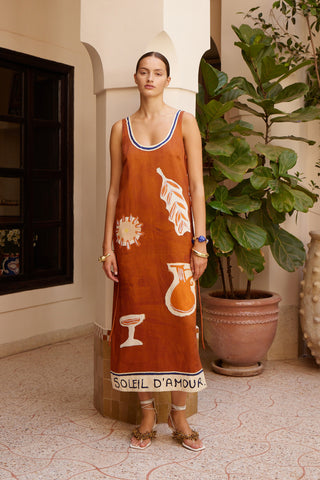 The Soleil D'Amour Silk Midi Dress