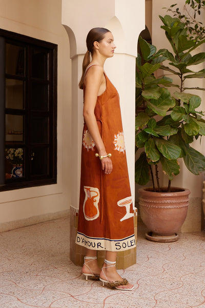 The Soleil D'Amour Silk Midi Dress