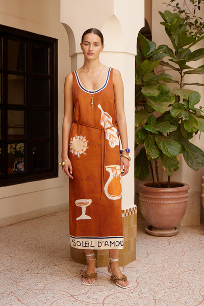 The Soleil D'Amour Silk Midi Dress