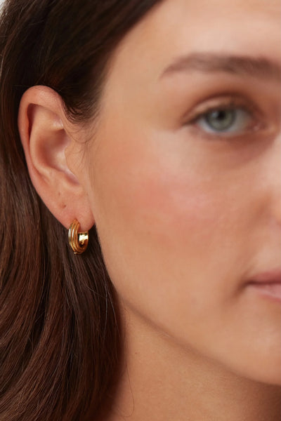 The Golden Deco Hoop Petit Earrings