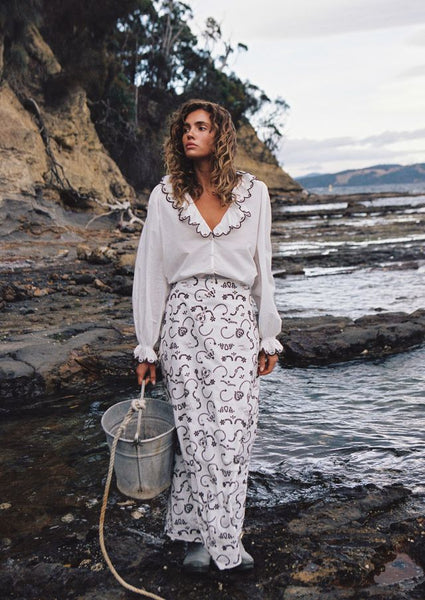 The Caroline Skirt in Regatta Embroidery
