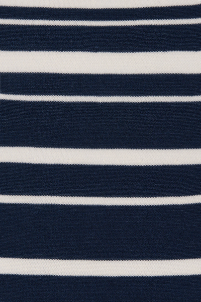 The Axel Maxi Accordian Stripe Dress in Cream Navy