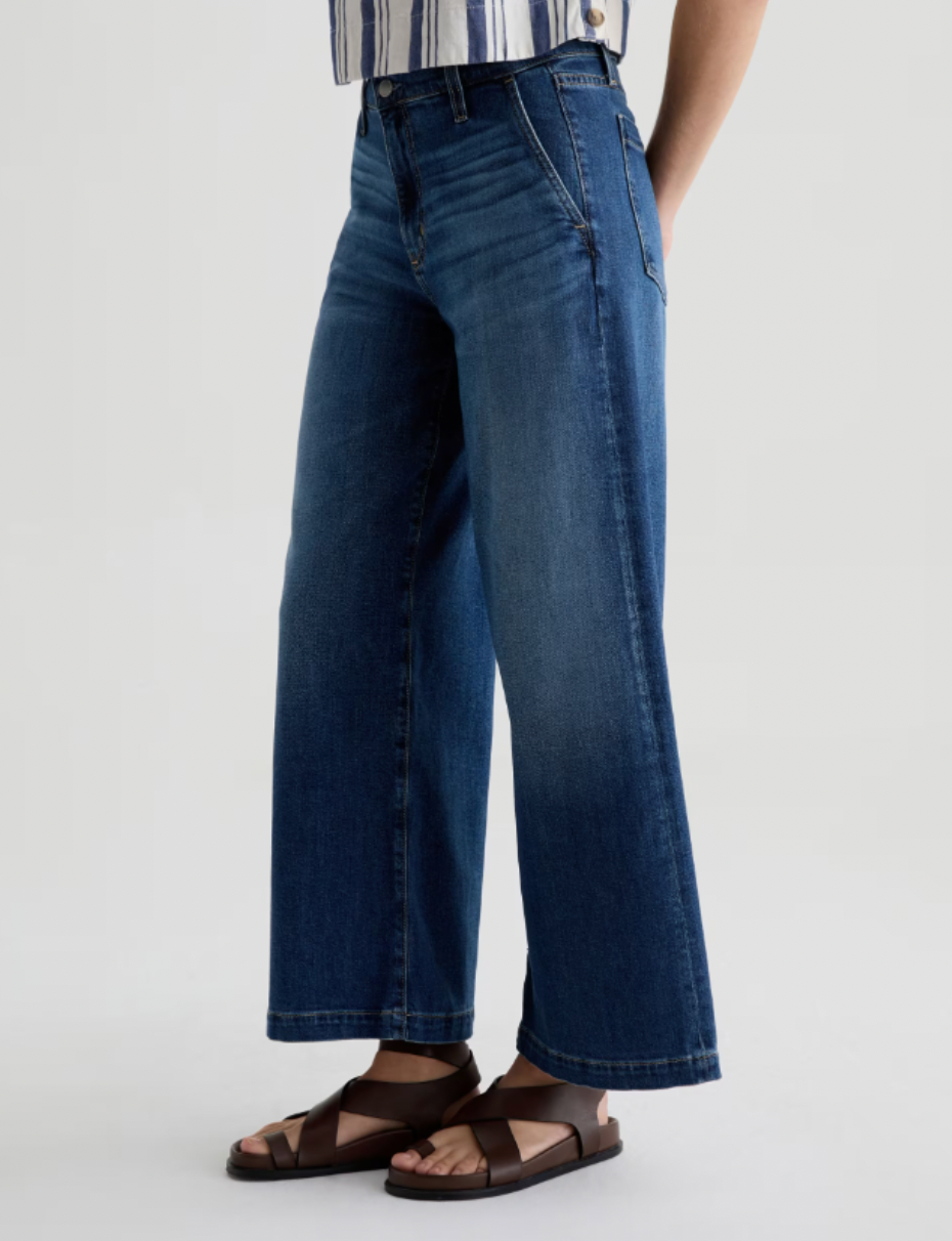 The AG Jeans Stella Ankle Low Slung Palazzo in Indigo Shade