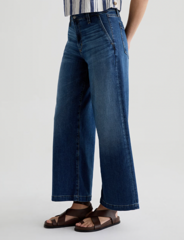 The AG Jeans Stella Ankle Low Slung Palazzo in Indigo Shade